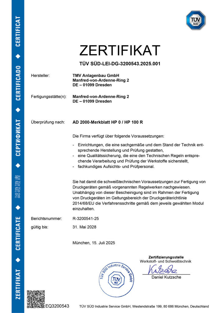 AD2000-Merkblatt HP 0 / HP 100R