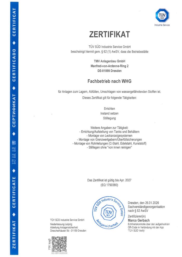 Fachbetrieb nach WHG